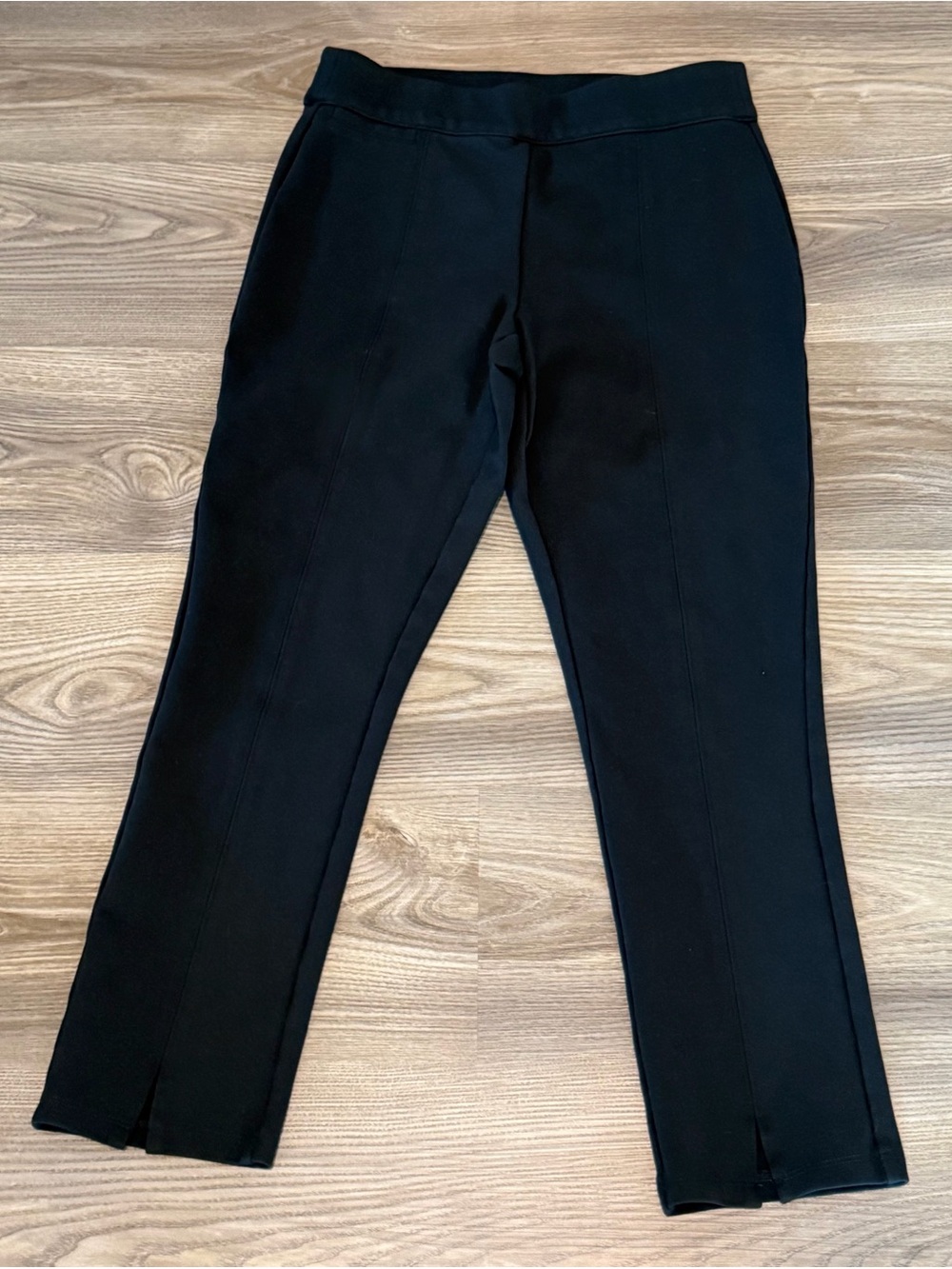 Soft Surroundings Black Ponte Pant Slit Hem Women’s size Petite Small Pull On